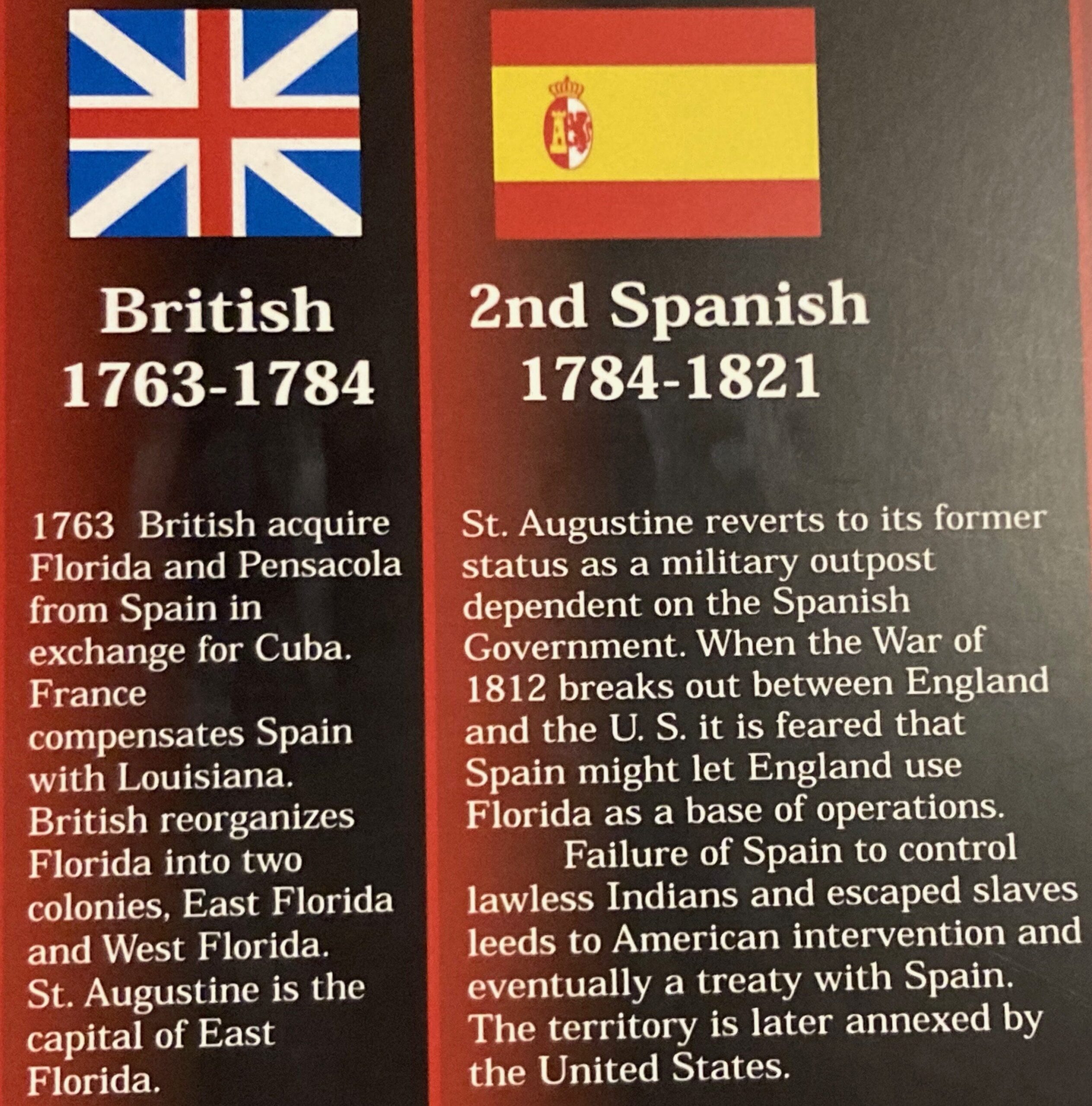 England and Spain ruled Florida at different times
