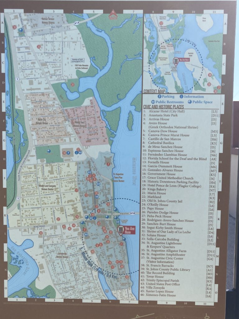 Map of St Augustine Sites