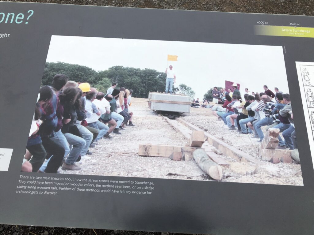 People pulling a Sarsen Stone