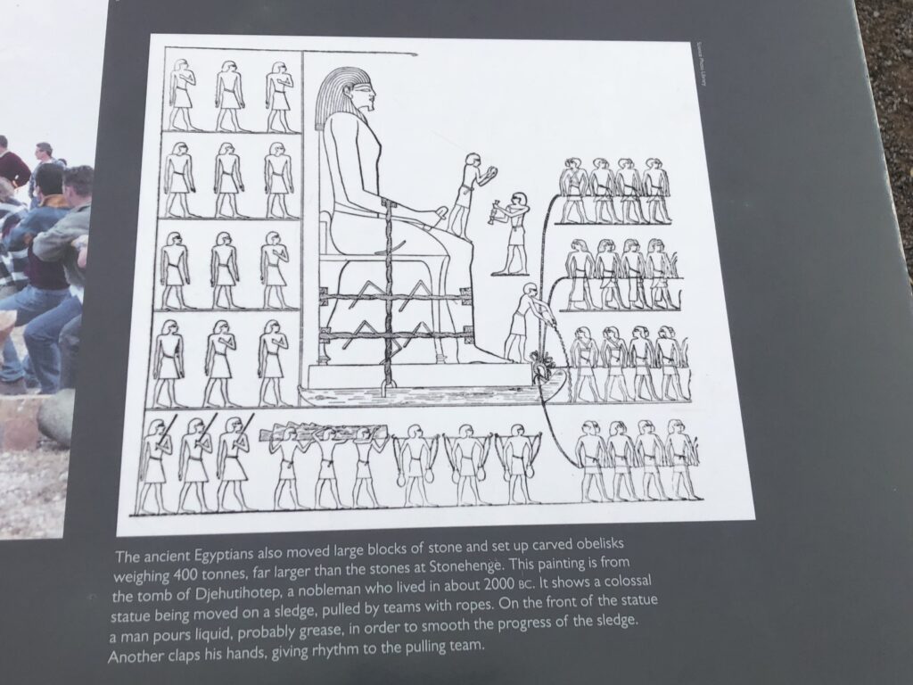 The ancient Egyptians moved large blocks of stone