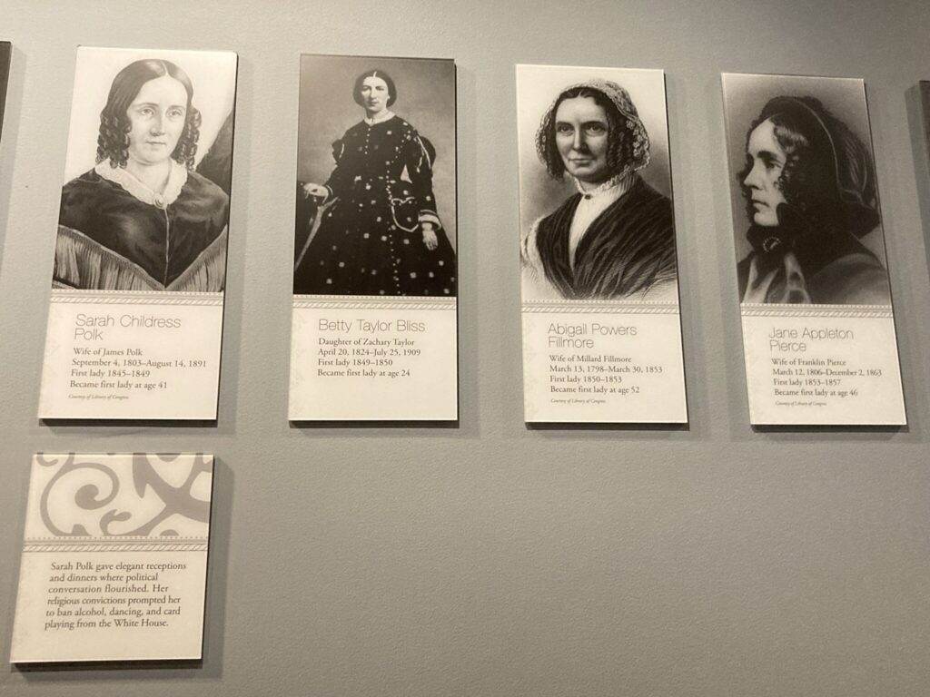 Pictures of First Lady on Brown wall