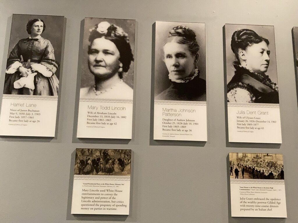 Pictures of First Lady on Brown wall