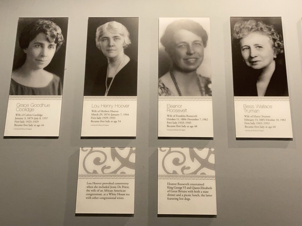 Pictures of First Lady on Brown wall