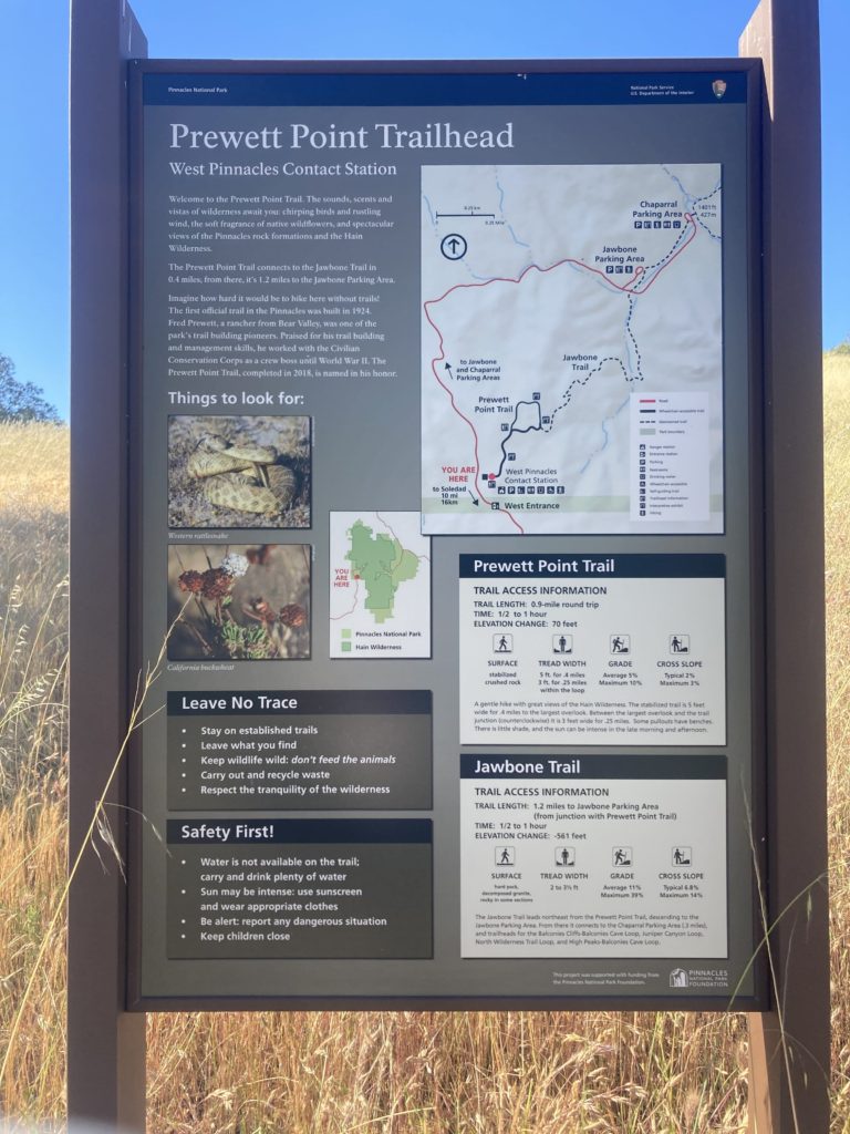 Prewett Point Trailhead Information Poster Board
