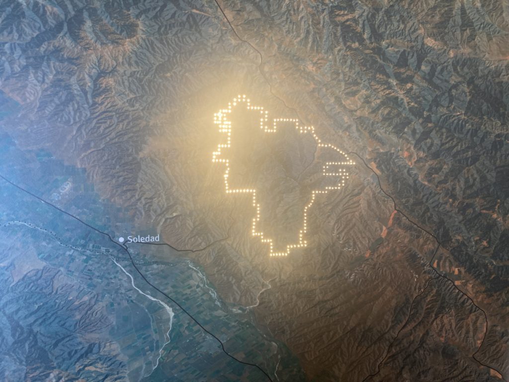 Lighted Yellow Trailed Map