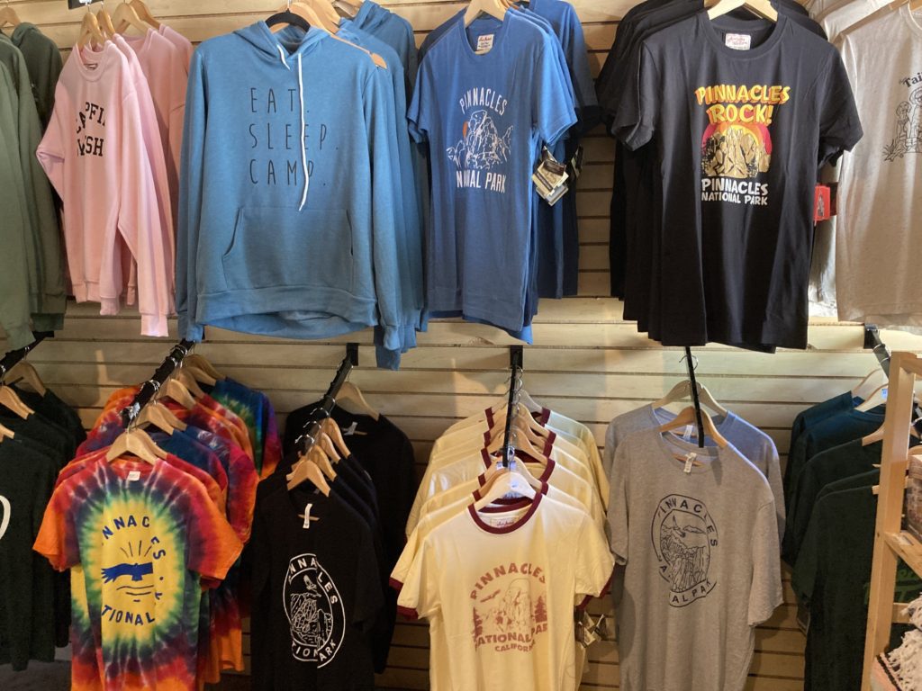 Different Hoodies and T-shirts on Display
