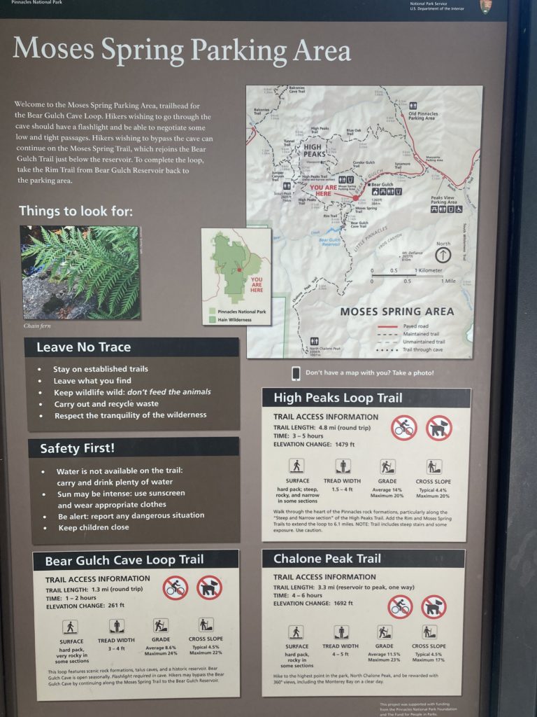 Moses Spring Parking Area Information Poster