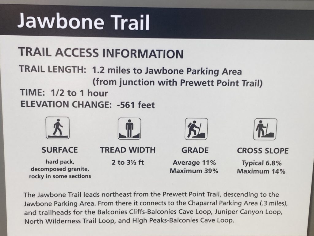 Jawbone Trail Access Information Placard