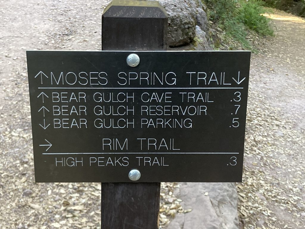 Black Moses Spring Trail Signboard