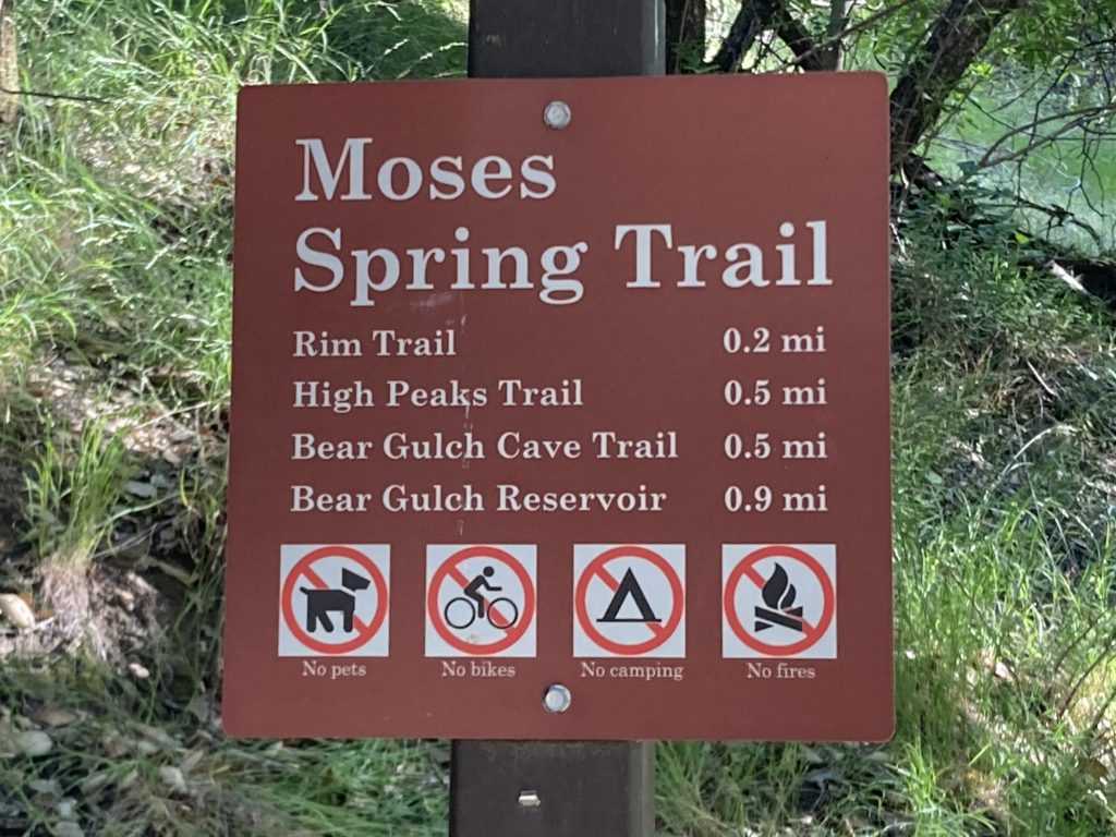 Red Moses Spring Trail Signboard