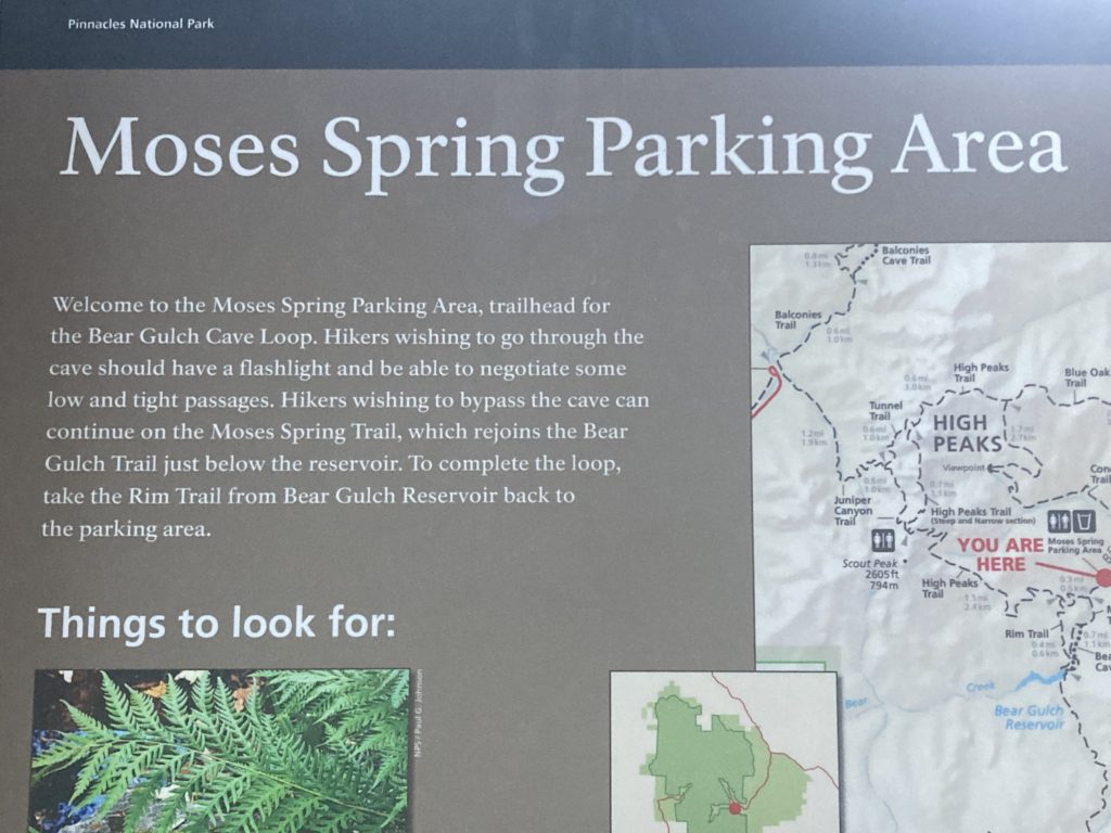 Moses Spring Parking Area Information Label Card