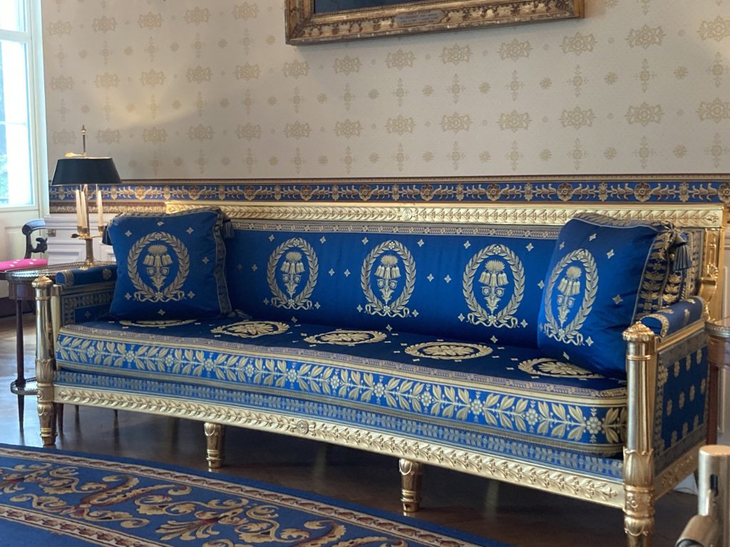 Majestic Blue Couch Inside the White House