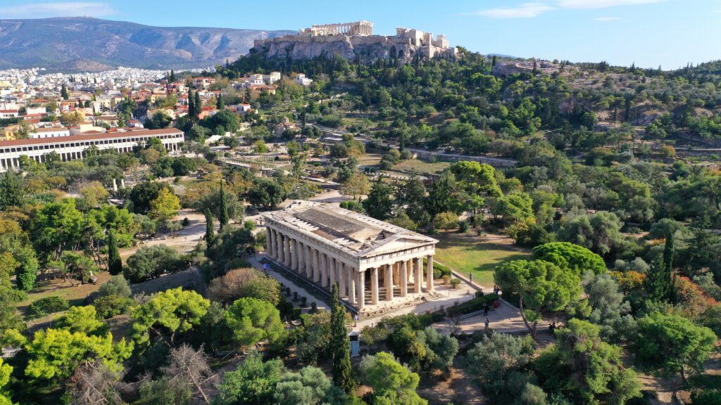 Aerial view of the Temple of Hephaestus