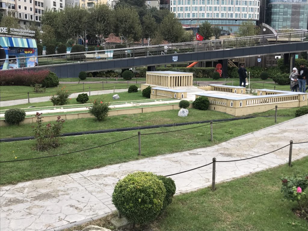 Ivory Colored Mausoleum Miniature in the Ground