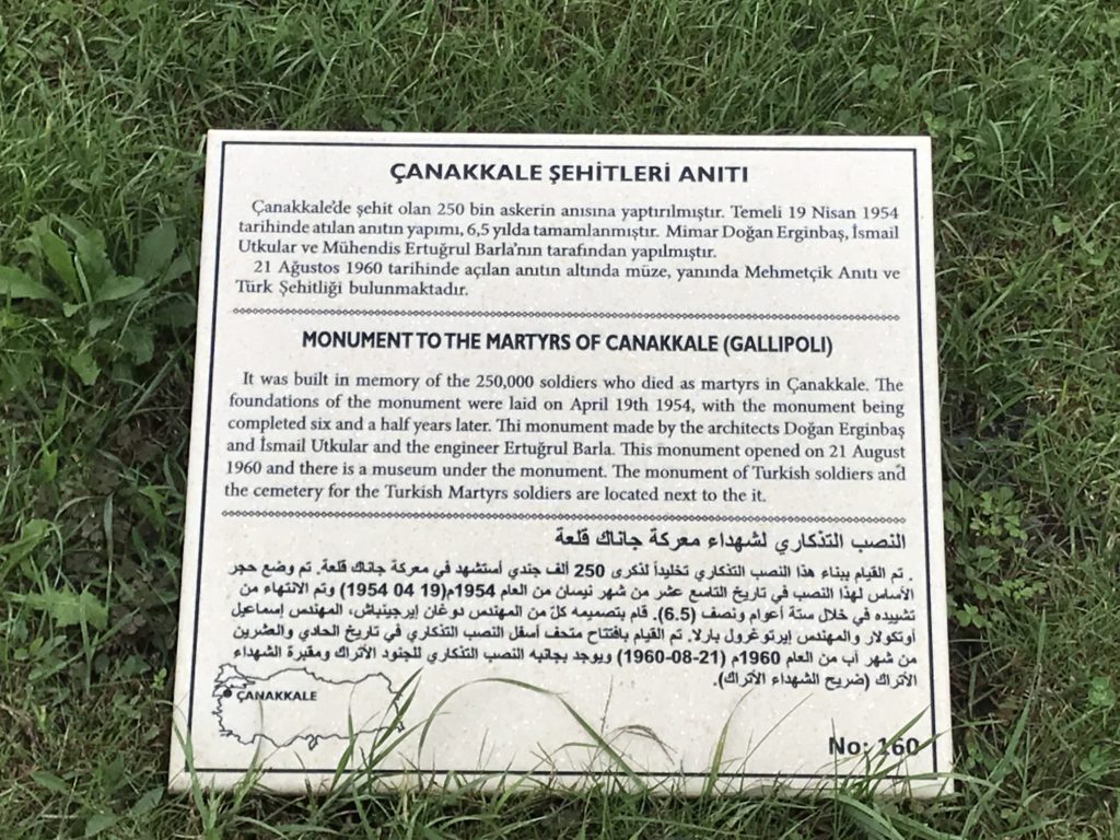 Monumento to the Martyrs of Canakkale Label Card