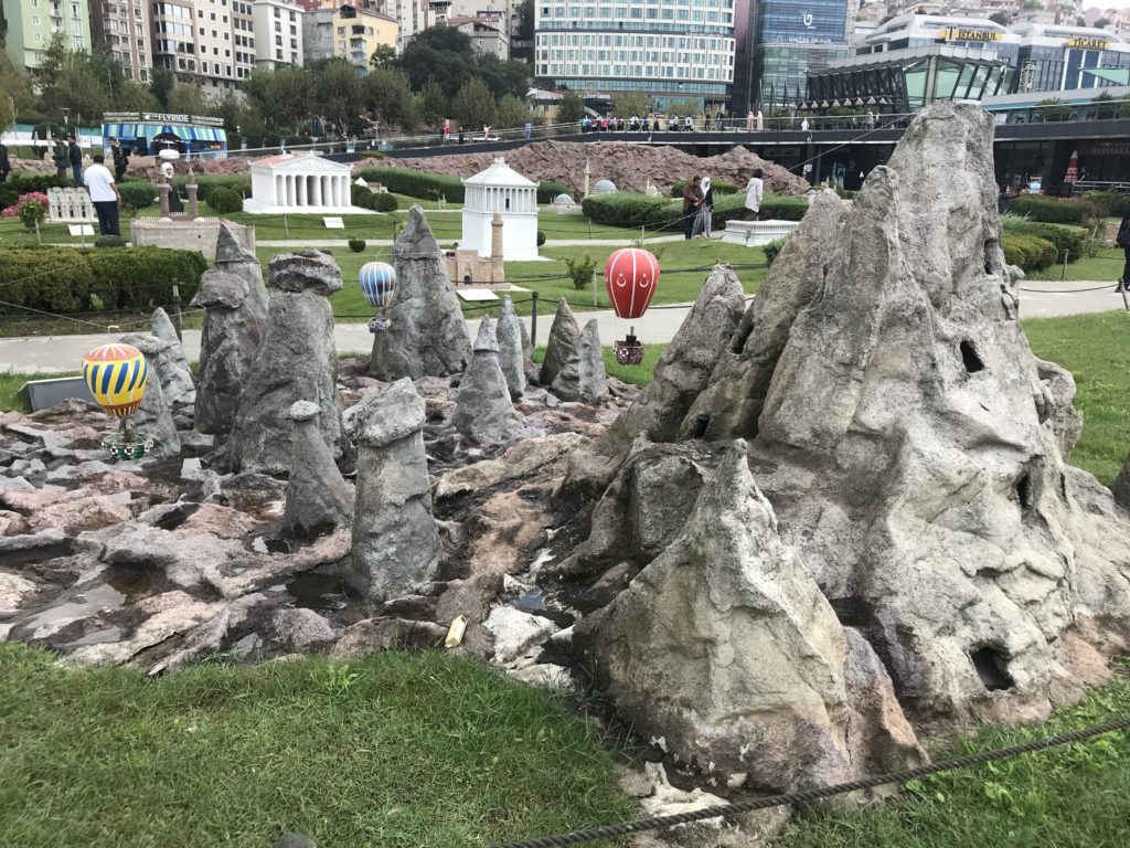 Rock Formation with Colorful Hot Air Balloons Miniature