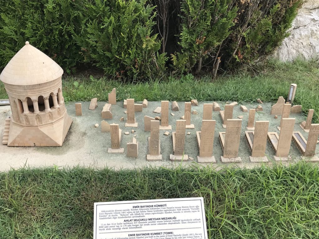 Square Columns and Tower Building Miniature in the Ground