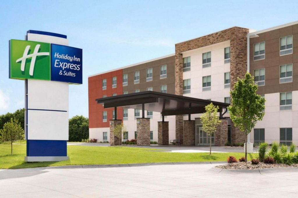 Outside the Holiday Express & Suites