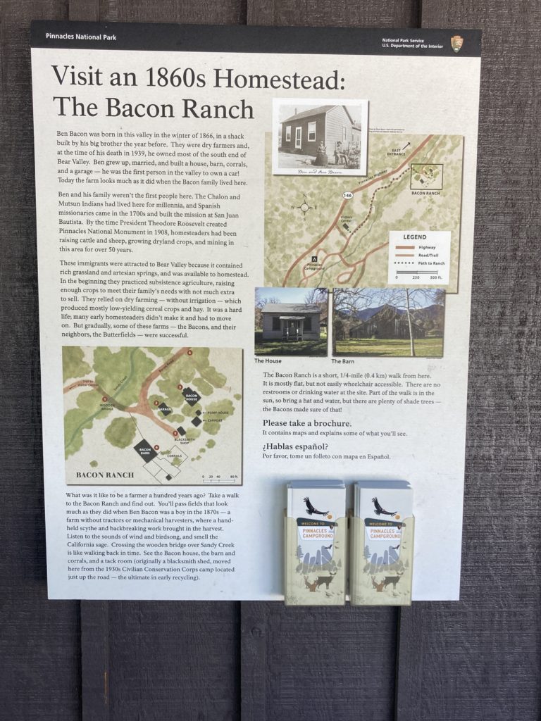 Bacon Ranch History Information Placard Hanged in the wall