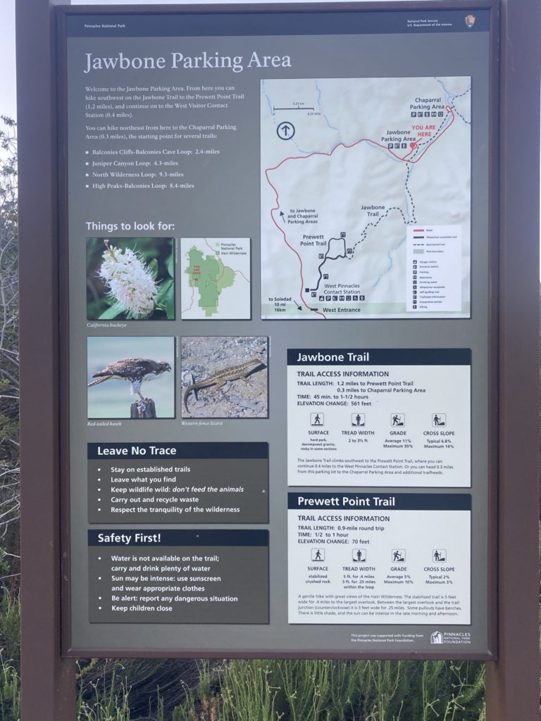 Jawbone Parking Area Information Poster