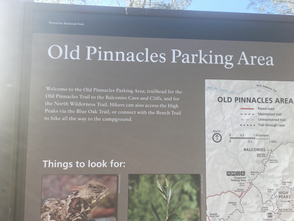 Brown "Old Pinnacles Parking Area" Standee Poster