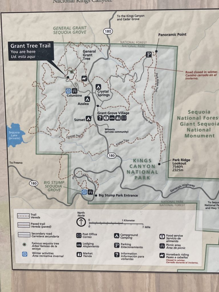 Map of Grant Grove