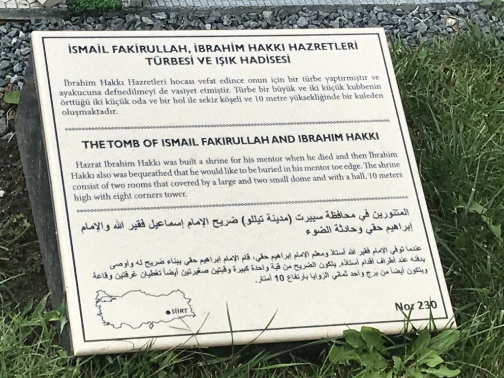 Ismail Fakirullah and İbrahim Hakkı Tomb Label Card