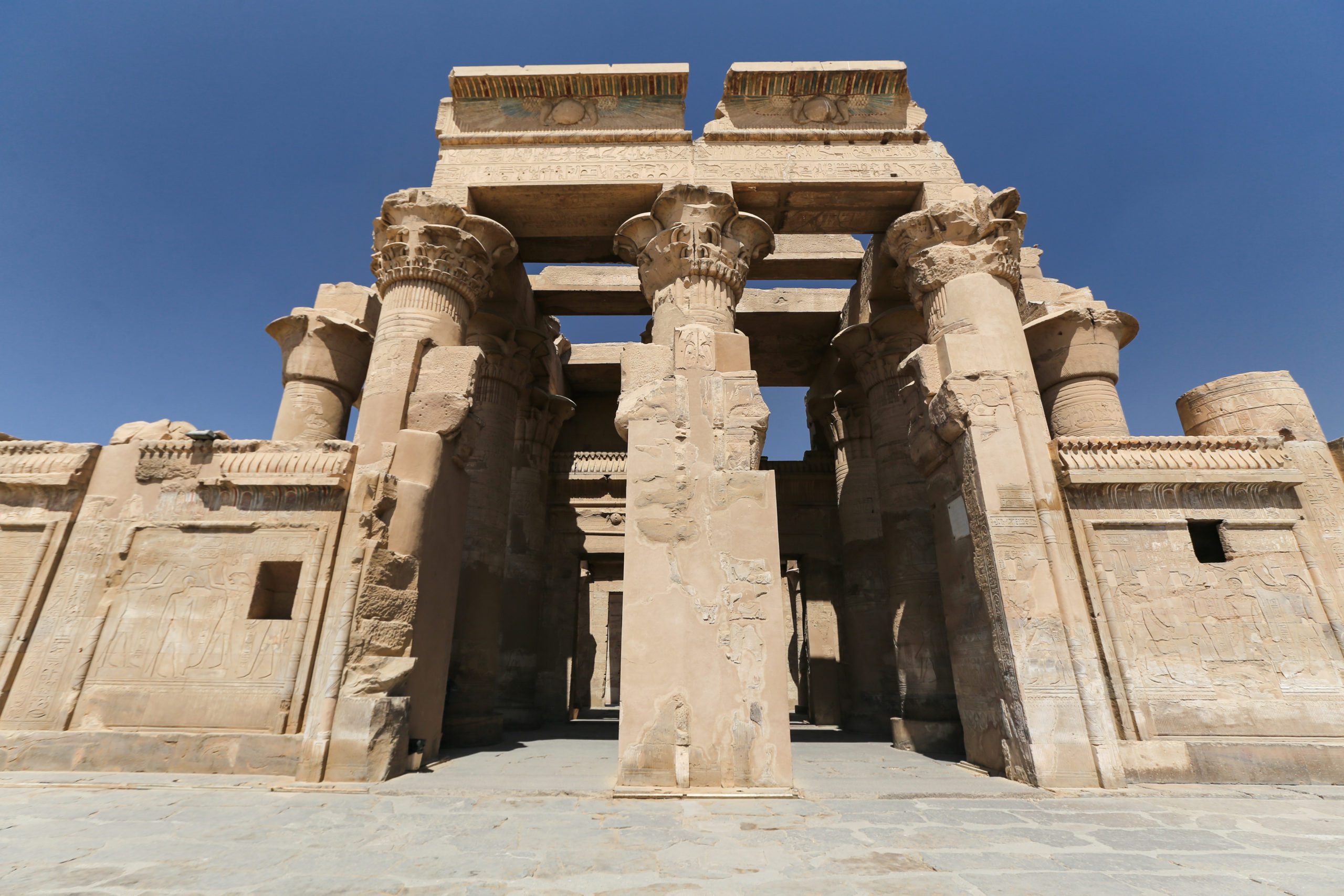 Kom Ombo's twin entrances and twin sanctuaries