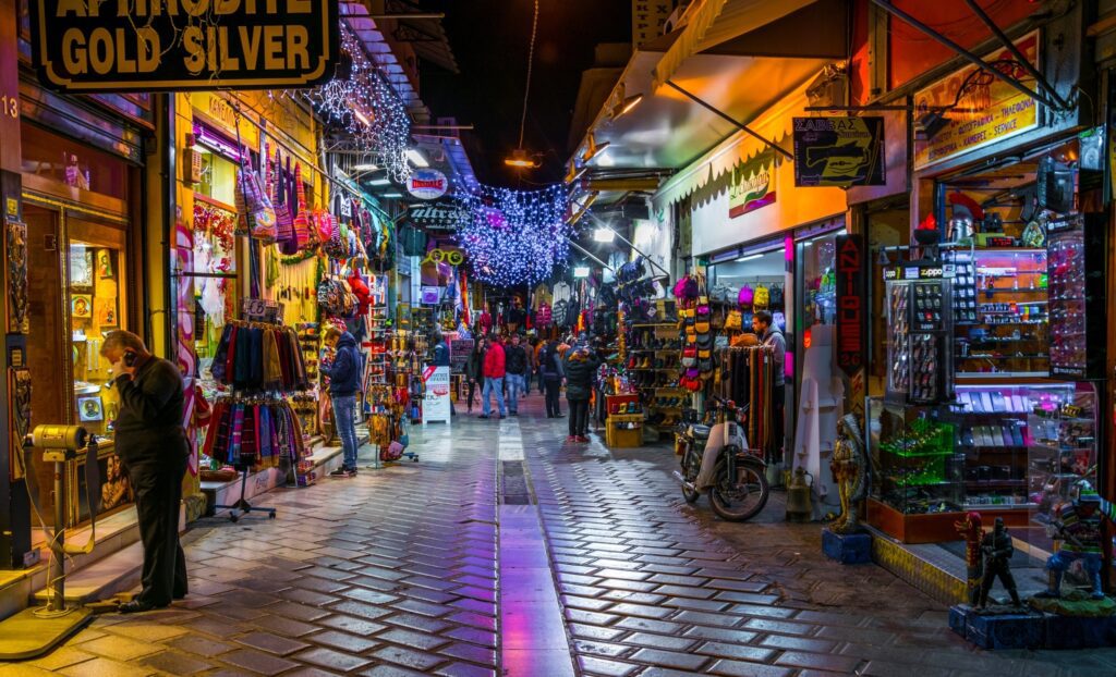 Plaka District at Night