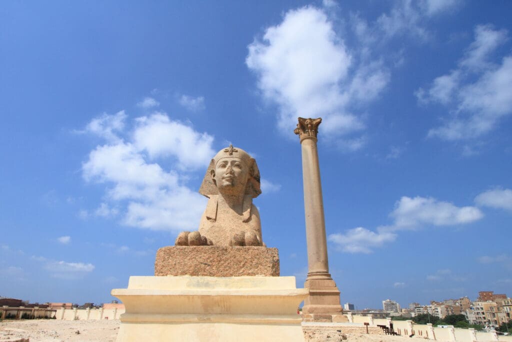 A Sphinx and Pompey's Pillar