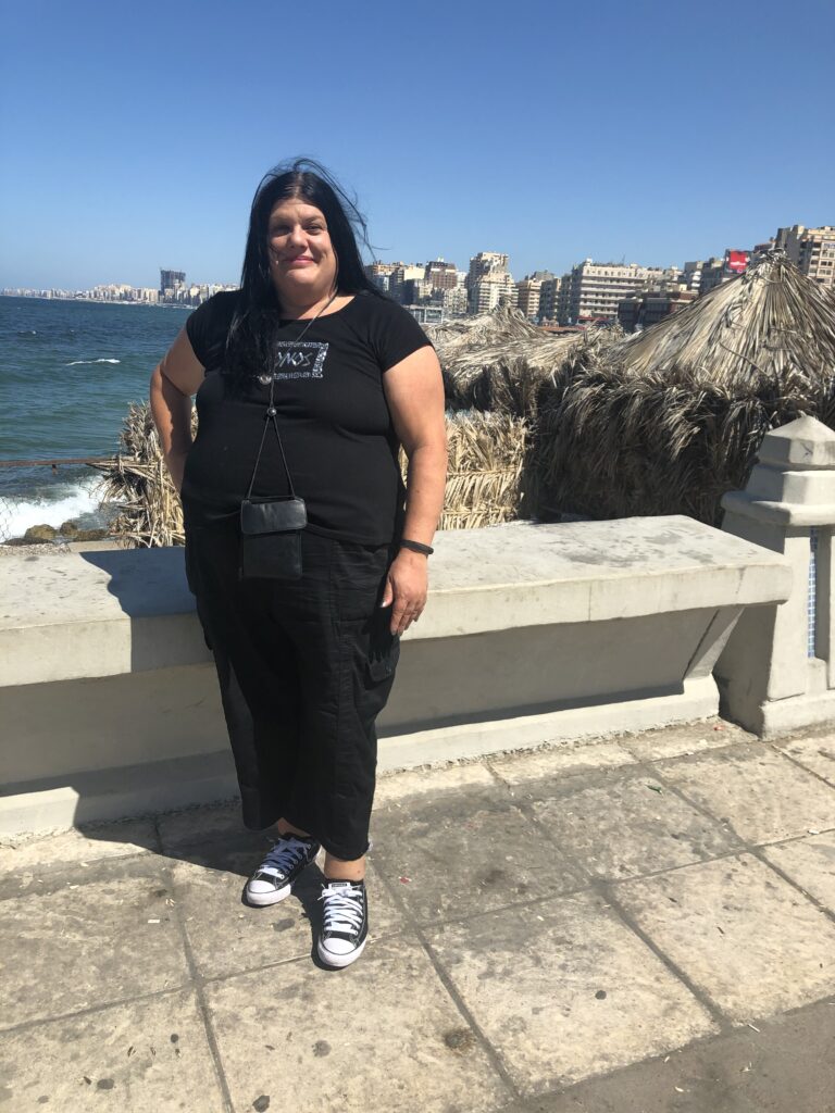 Woman at Alexandria coastline