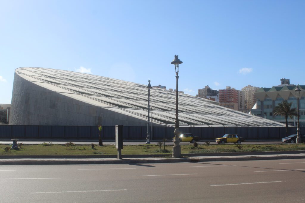 The Library of Alexandria is shaped like a sun dial