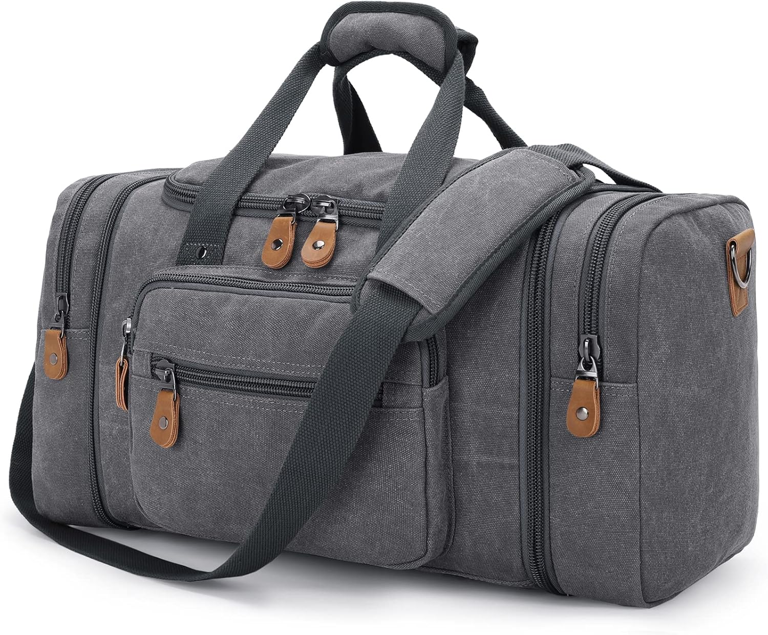 Gonex Canvas Duffle Bag for Travel, 60L Duffel Overnight Weekend Bag