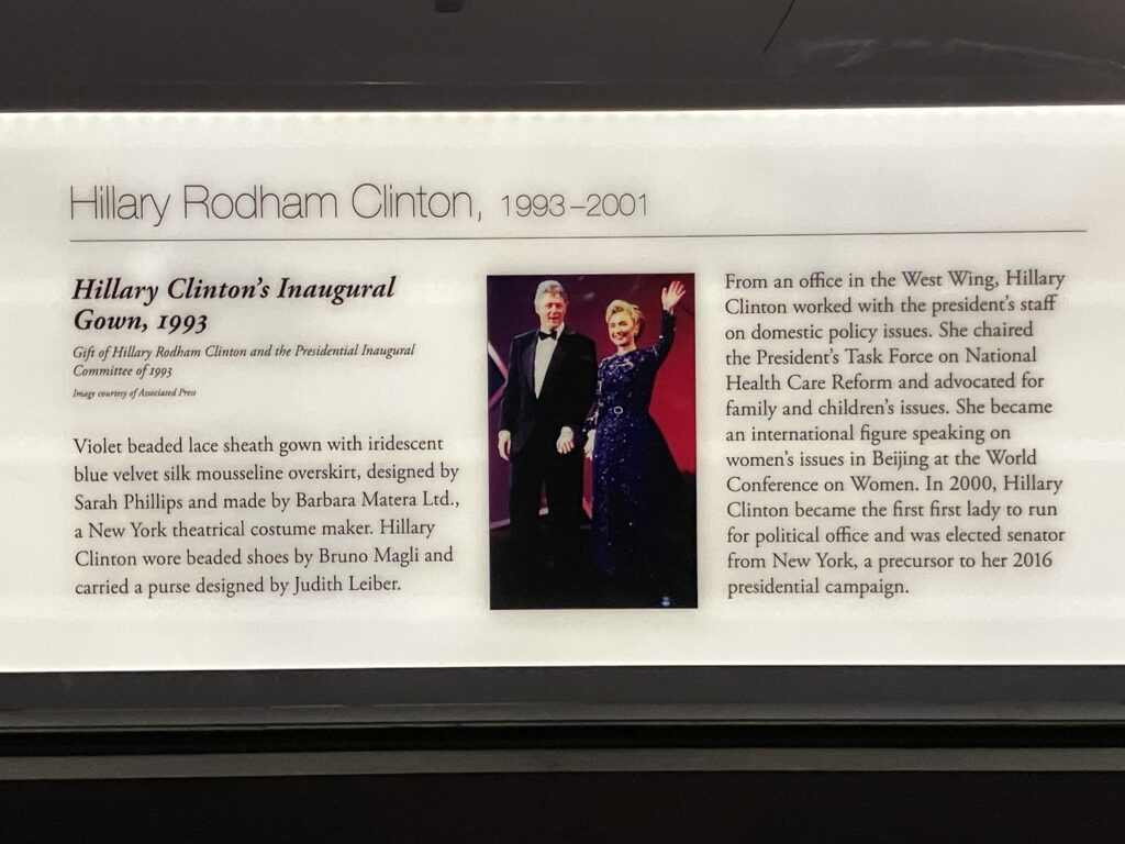 Hillary Clinton - Inaugural Ball Gown Sign