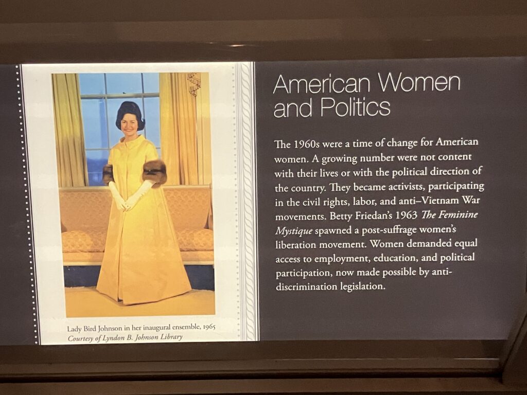 Lady Bird Johnson Inaugural Ball Gown Sign