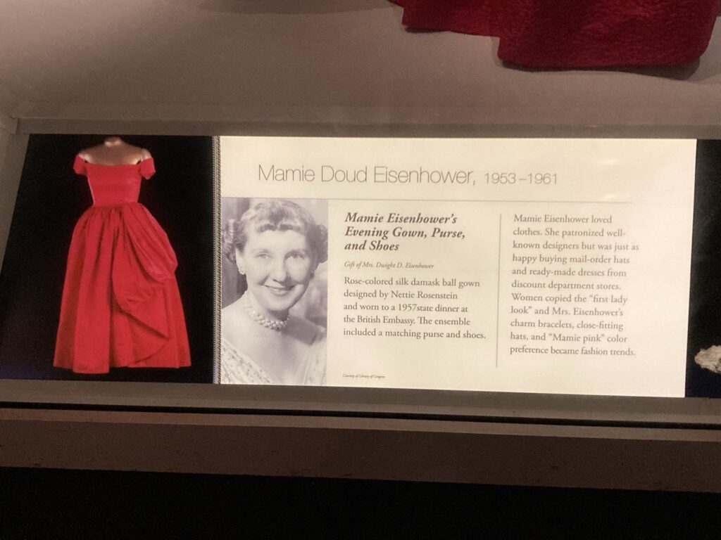 Mamie Eisenhower Inaugural Ball Gown Sign