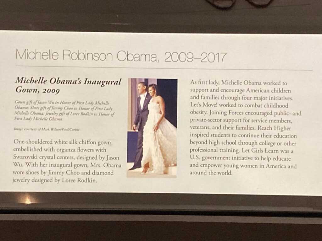 Michelle Obama Inaugrual Ball Gown Sign