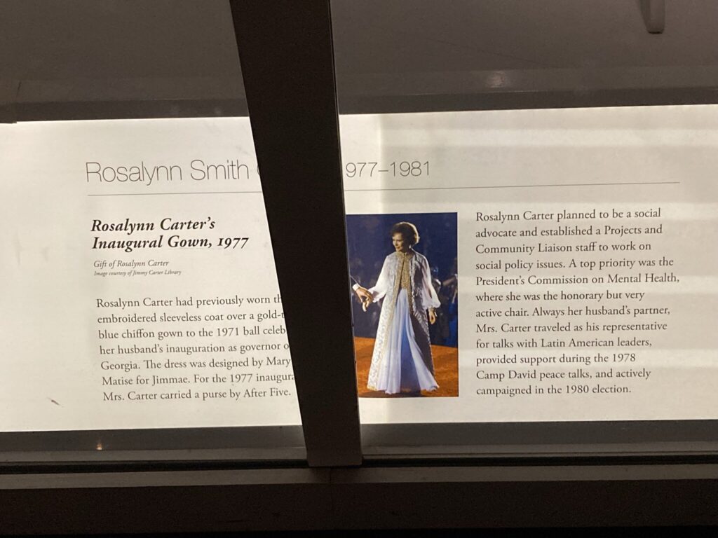 Rosalyn Carter Inaugural Ball Gown Sign