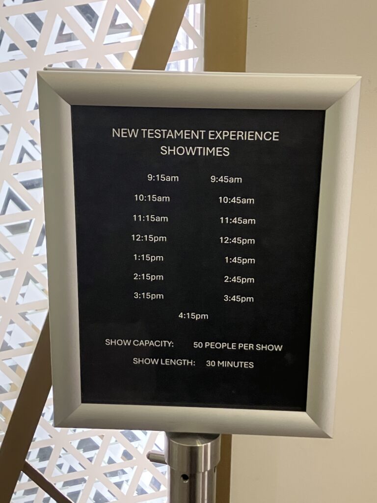 New Testament Experience Showtimes