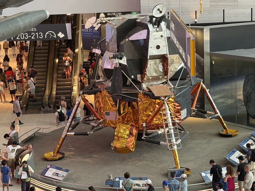 Apollo Lunar Module LM-2, an unflown test vehicle on display in the Boeing Milestones of Flight Hall